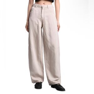 NWT Emporio Armani Relaxed-Fit Balloon-Leg Pants in Solid Light size 27